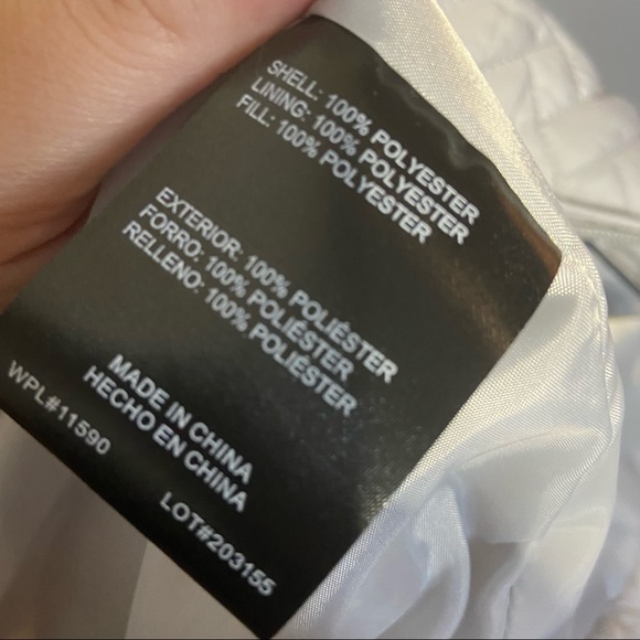 Weatherproof Light Gray Quilted Hooded Jacket L | Zip Front Warm Outerwear - Picture 13 of 13